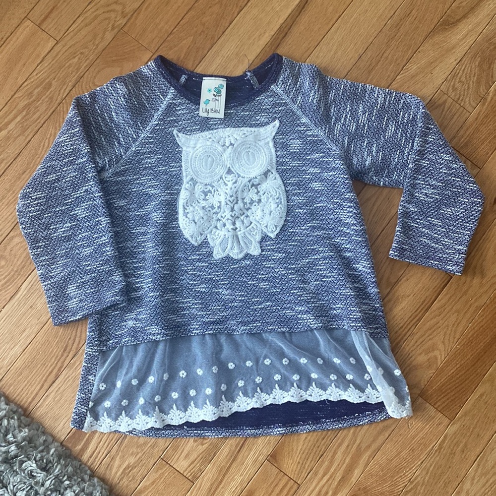 Lily Bleu Owl Shirt Size Large (14).
